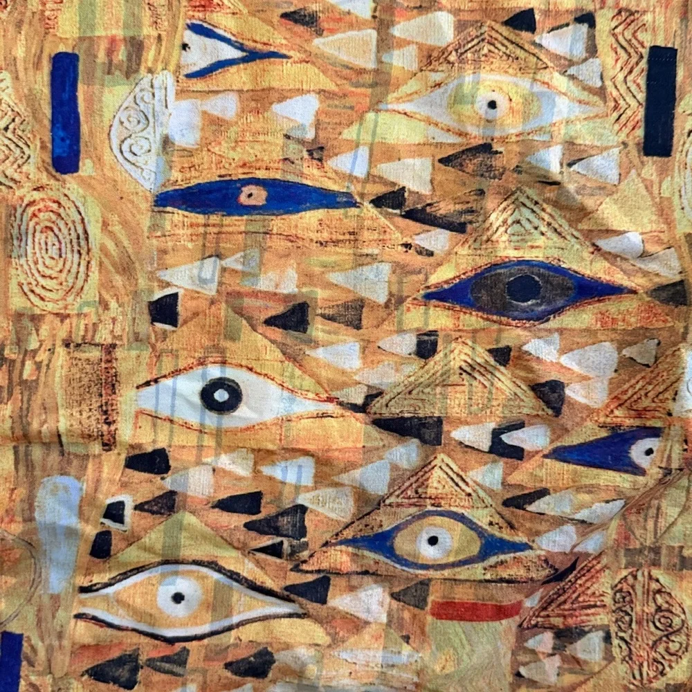 Klimt Silk Scarf Shawl Two Sided The Kiss Adel Bloch-Bauer 28